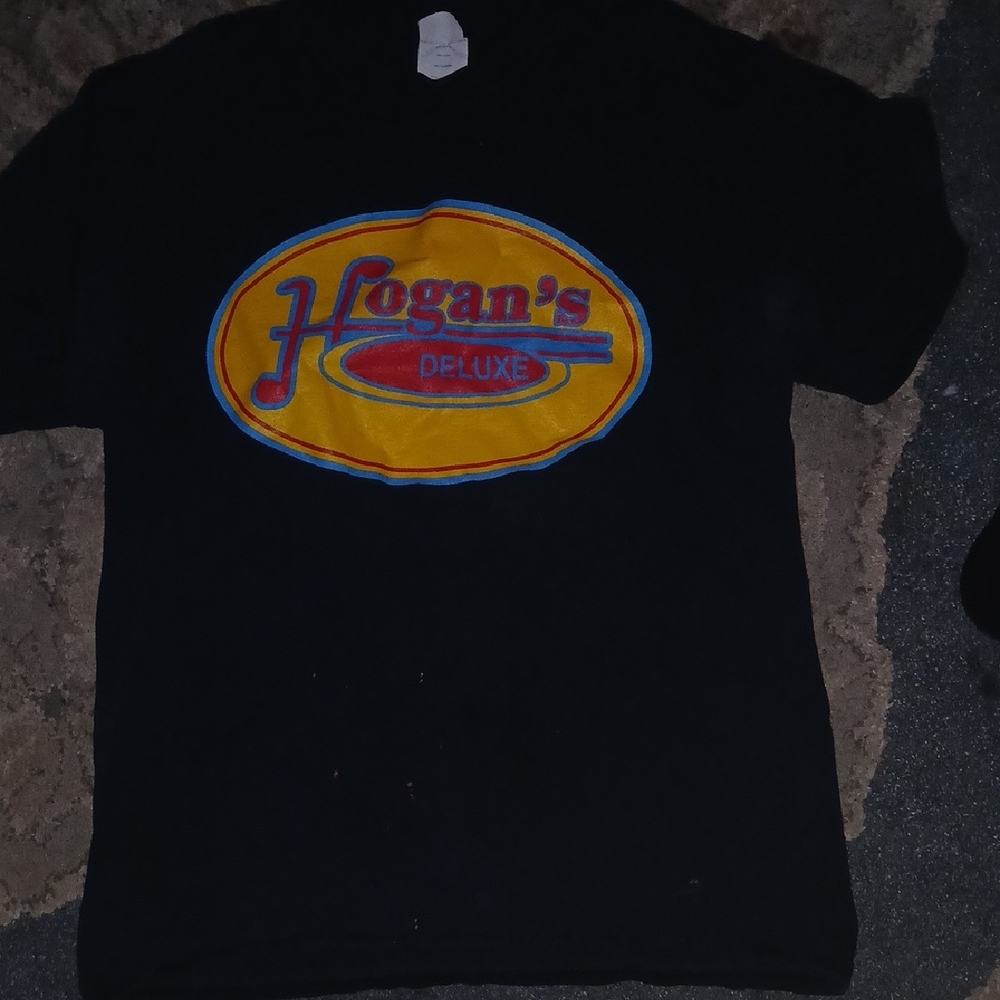 Port Authority Black Tee with Yellow and Red Logo